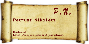 Petrusz Nikolett névjegykártya